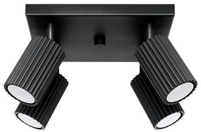 Черно осветително тяло за таван 25x25 cm Gleam – Sollux