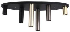 Searchlight 50571-6BK - Таванно осветително тяло TUBES 6xGU10/10W/230V 80x30 cm