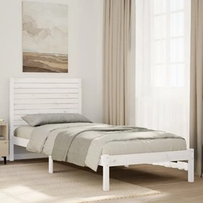 3309296 vidaXL Рамка за легло без матрак, бял, 90x210 см, масивна дървесина