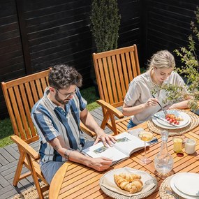 Градинска разтегателна маса Vanamo от евкалипт 150 - 200 x 100 x 74 cm