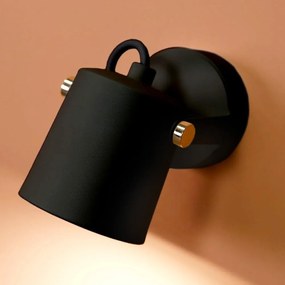Черна стенна лампа, височина 11 cm Ibai - SULION