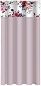 Обикновена светлолилава завеса с принт на божур Ширина: 160 см | Дължина: 250 см