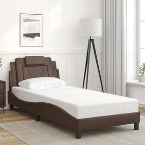 3208056 vidaXL Рамка за легло Viana без матрак, кафява, 80x200 см, изкуствена кожа