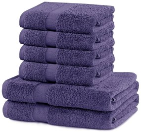 Комплект от 2 памучни лилави кърпи и 4 кърпи Marina - DecoKing