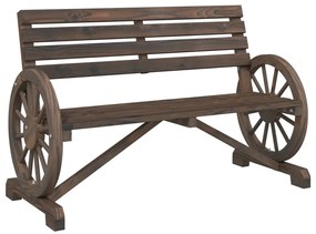 365104 vidaXL Градинска пейка, 2-местна, масивна ела