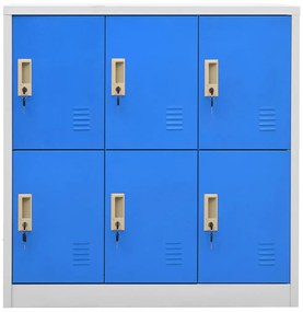 336437 vidaXL Заключващ се шкаф, светлосиво и синьо, 90x45x92,5 см, стомана