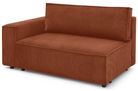 Модул за диван от велур в тухлен цвят, ляв ъгъл Nihad modular - Bobochic Paris