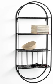 Черен стенен рафт Joshua - Tomasucci