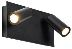 Модерен външен стенен аплик черен с LED 2-светлина IP54 - Simon