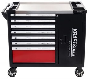 Работническа количка за инструменти 299бр - 7 чекмеджета + шкаф KD1068
