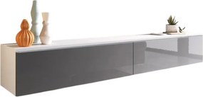 Тапицирано легло  Lowboard D 180-бял-Лъскаво сиво