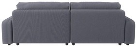 Тъмносив разтегателен ъглов диван от рипсено кадифе (променлив) Sara – Ropez