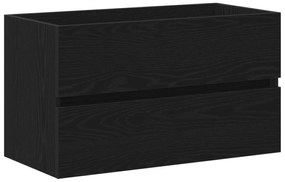 862543 vidaXL Мивка шкаф Черен дъб 80x38.5x45 см Инженерна дървесина
