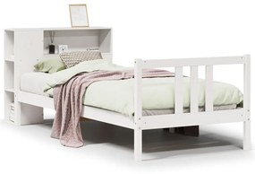 3322296 vidaXL Легло с етажерка за книги, без матрак, 90x200 см, бор масив
