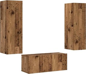 3328963 vidaXL Комплект ТВ шкафове за стенен монтаж 3 части, инженерно дърво