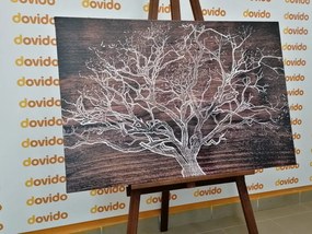 Картина на платно – Корона на дърво на дървена основа