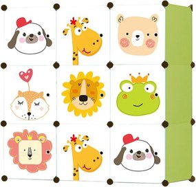 Модулен шкаф за детска стая с мотив животни