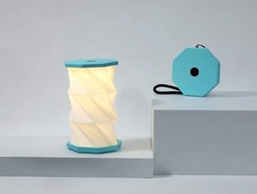 Бяла/тюркоазена преносима светлинна декорация с USB ø 8 cm Twist – Gingko