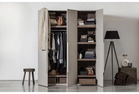 Сив модулен гардероб 165x210 cm Rens - WOOOD