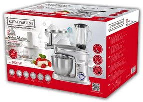Кухненски робот 3в1 Royalty Line RL-PKM1900.7BG, 1900W, 6.5 литра, Блендер, Миксер, Месомелачка, Сребрист
