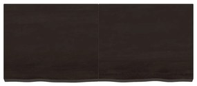 3156437 vidaXL Плот за маса тъмнокафяв 120x50x(2-6) см обработен масивен дъб