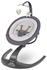 Lionelo - Детска люлка с мелодия RINA 4xAA бетонно сив + дистанционно управление