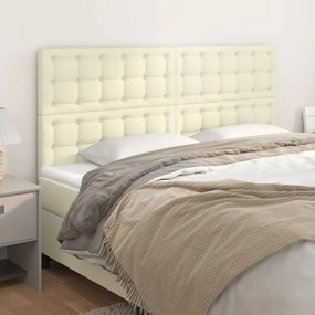 3116430 vidaXL Горни табли за легло 4 бр кремави 80x5x78/88 см изкуствена кожа