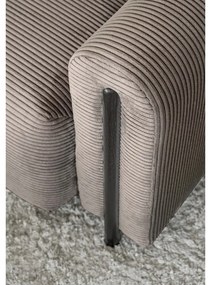 Светлокафяв сгъваем/с място за съхранение диван от рипсено кадифе 244 cm Arcadova – ELTAP