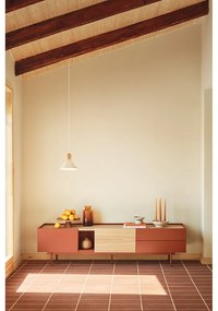 Масичка за телевизор в цвят тухла и естествен дъб 180x45 cm Otto - Teulat