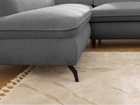 Сив шенилов ъглов диван (ляв ъгъл L форма) Marbeya – Ropez