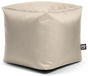 Бежов детски пуф от изкуствена кожа Cube M – So Soft?