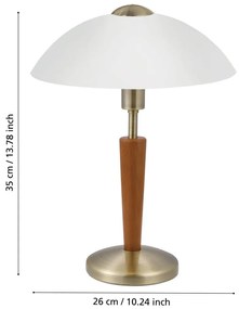 Затъмняваща се настолна лампа в сив и кафяв цвят със стъклен абажур (височина 35 cm) SOLO 1 – EGLO