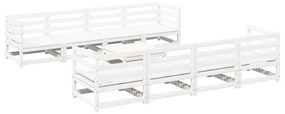 3299354 vidaXL Градински комплект диван от 9 части, бял, масивно дърво бор