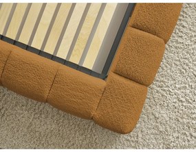 Двойно тапицирано легло с място за съхранение с включена подматрачна рамка в цвят горчица 180x200 cm Mont Blanc – Bobochic Paris