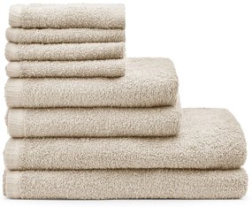 Бежови бързосъхнещи памучни хавлии и кърпи за баня в комплект 8 бр. Quick Dry – Catherine Lansfield