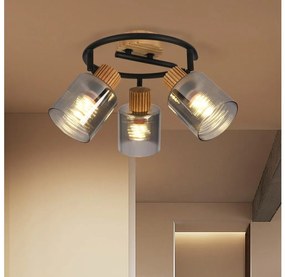 Brilagi - Точково осветително тяло HYGGE 3xE14/15W/230V каучуково дърво/димно