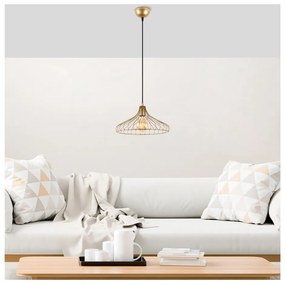 Висящо осветително тяло в златист цвят с метален абажур ø 36 cm Depay – Opviq lights