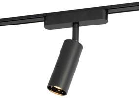 Модерен черен прожектор за 1-фазова релсова система 4.5W 3000K - Магнитен Самсон