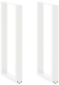 4013229 vidaXL Крака за бар маса, U-образни, 2 бр., бели, 40 x (100-101) см, стомана