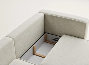 Кремав шенилов сгъваем/с място за съхранение ъглов диван (ляв ъгъл) Velto – Maison de Rêve