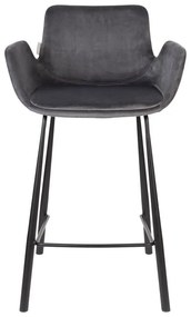 Тъмносиви бар столове от кадифе в комплект от 2 броя 91,5 cm Brit - Zuiver
