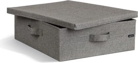 Сива текстилна кутия за съхранение с капак 46x56x16 cm Soft Storage Low – Bigso