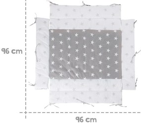 Бял/сив калъф за матрак за детско легло със смес от памук 96 cm Little Stars – Roba