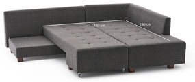 Тъмносив ъглов разтегателен диван (десен ъгъл) Manama - Balcab Home