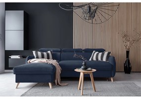 Тъмносин кадифен ъглов диван (ляв ъгъл) Sweet Harmony - Miuform