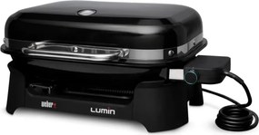 Електрическо барбекю Weber Lumin WB92010979DL, 2200W, 315C, 49x33 см, Емайлирани с порцелан чугунени скари, Автентичен барбекю вкус, Черен