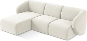 Бежов кадифен ъглов диван (ляв ъгъл) Lani – Makamii