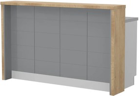 Островна кухненска пейка Hudson-Length: 160 cm.-Gray-Nebraska Oak