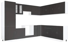 3314992 vidaXL Комплект кухненски шкафове от 14 части Porto, инженерно дърво