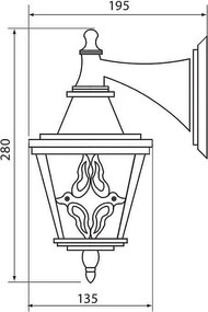 Градински аплик LYON, ант. месинг, 1xE27